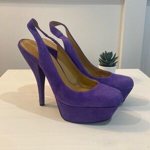 Nine West Purple Suede Pumps | Platform Heels